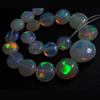 Brand New - Awesome Most Beautifull ETHIOPIAN Opal - Smooth Polished Coin Shape Briolett Fully Fire Every Beads Size 7.5 - 5 mm - 19pcs approx Super Rare Inside Fire --Very Rare Quality -